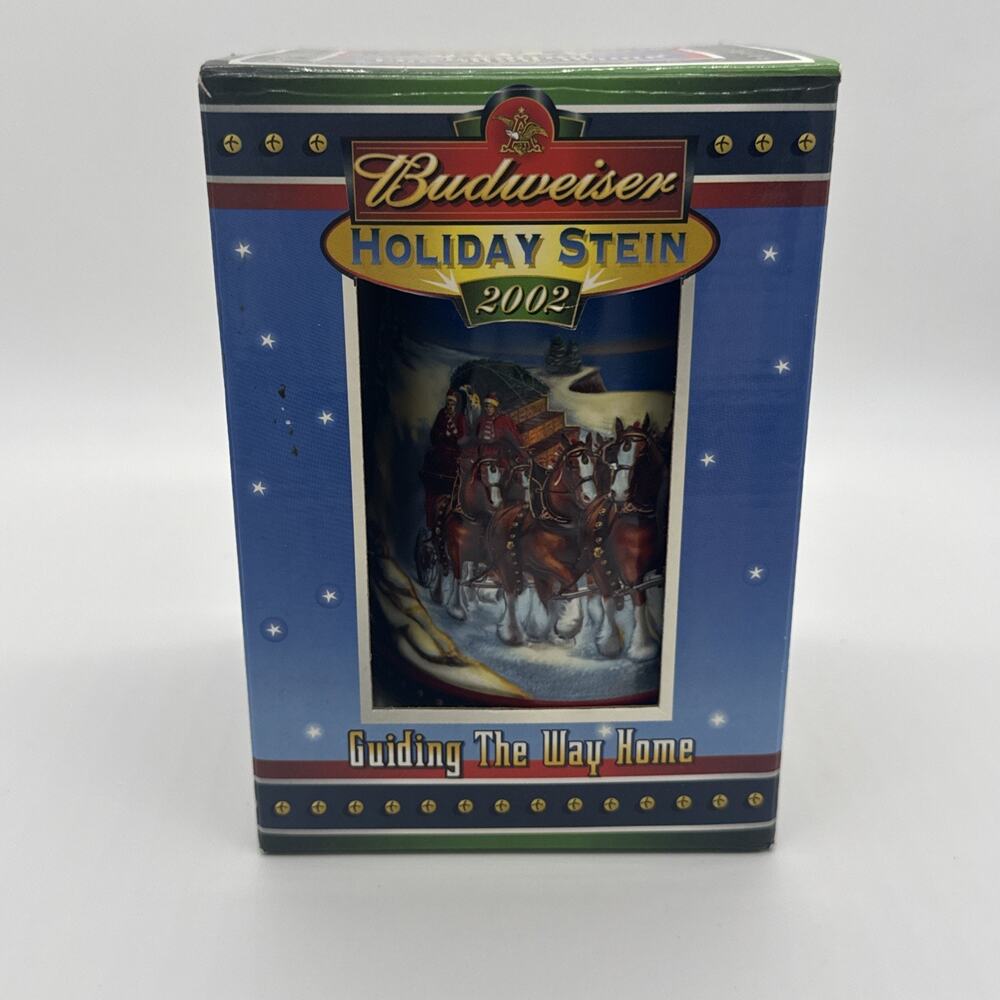 Vintage - 2002 Anheuser Busch Budweiser Holiday Beer Stein Clydesdales | New LOA